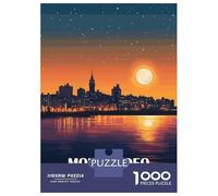 1000 Pieces Jigsaws Adults Puzzles Gifts Montevideo Uruguay Cityscape at Night Jigsaw for Adults Family Games Birthday Present Birthday Present, Gifts, 38x26cm/1000pcs