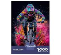 1000 Pieces Jigsaws Adults Puzzles Gifts Mountain Biker in Color Blast Puzzles for Adults DIY Toys Home Decoration Gifts for Friends And Family 70x50cm/1000pcs