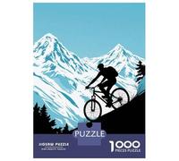 1000 Pieces Jigsaws Adults Puzzles Gifts Mountain Biking Silhouette Jigsaw Fun Games Precision Cutting Gifts for Friends And Family 70x50cm/1000pcs