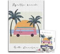 1000 Pieces Jigsaws Adults Puzzles Gifts Myrtle Beach, South Carolina Illustration Challenging Game Toys Perfect Decoration Toy Wall Decor Size 38x26cm