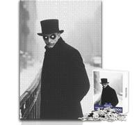 1000 Pieces Jigsaws Adults Puzzles Gifts Mysterious Man in Top Hat Calming Enjoyable Free Time Premium Accurate Cut Play Toy Size 38x52cm