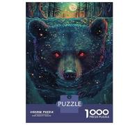 1000 Pieces Jigsaws Adults Puzzles Gifts Mystic Bear Under Moonlight -1 Puzzle for Adults Hands-on Game Analysis And Logic Challenging To Complete 38x26cm/1000pcs
