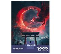 1000 Pieces Jigsaws Adults Puzzles Gifts Mystical Black Eagle Torii Puzzles for Adults Fun Games Staycation Kill Time Birthday Present, Gifts, 52x38cm/1000pcs