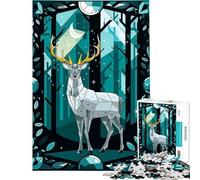 1000 Pieces Jigsaws Adults Puzzles Gifts Mystical Deer in Crystalline Nocturnal Scene Challenging To Complete Difficult Challenge Family Games for 14+ Puzzle Game Offered (38x52cm)