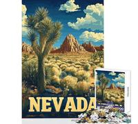 1000 Pieces Jigsaws Adults Puzzles Gifts Nevada Wilderness Joshua Tree Desert Travel Poster Relax Games Family Activities Anti-Stress Toys Interesting Stress Reduction (50x75cm)