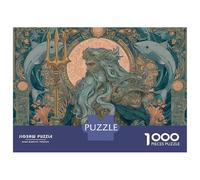 1000 Pieces Jigsaws Adults Puzzles Gifts Ocean God with Trident -1 Puzzle for Adults Relax Games Hand Speed Race Birthday Present, Gifts, 52x38cm/1000pcs