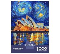 1000 Pieces Jigsaws Adults Puzzles Gifts Opera House at Night Jigsaw for Adults Brain Teaser Game Perfect Decoration Challenging To Complete 52x38cm/1000pcs