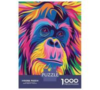 1000 Pieces Jigsaws Adults Puzzles Gifts Orangutan Abstract Flat Puzzles for Adults DIY Toys Home Decoration Gifts for Friends And Family 38x26cm/1000pcs