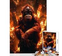 1000 Pieces Jigsaws Adults Puzzles Gifts Orangutan in Burning Forest Educational Game Staycation Kill Time Home Decoration Toys for Is Ideal As A Gifts (75X50CM)