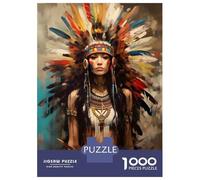 1000 Pieces Jigsaws Adults Puzzles Gifts Painted Native American Jigsaw for Adults Brain Teaser Game Perfect Decoration Challenging To Complete 38x26cm/1000pcs