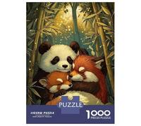 1000 Pieces Jigsaws Adults Puzzles Gifts Panda And Red Pandas Napping Puzzles for Adults Brain Teaser Game Analysis And Logic Birthday Present, Gifts, 52x38cm/1000pcs