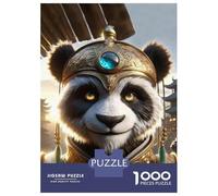1000 Pieces Jigsaws Adults Puzzles Gifts Panda Warrior Armor Statue Jigsaw for Adults Anti-Stress Toys Hand Speed Race Educational Challenge 38x26cm/1000pcs