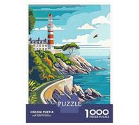 1000 Pieces Jigsaws Adults Puzzles Gifts Plymouth Lighthouse Jigsaw for Adults Relaxing Games Difficult Challenge Birthday Present, Gifts, 70x50cm/1000pcs