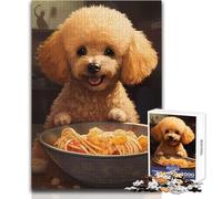1000 Pieces Jigsaws Adults Puzzles Gifts Poodle Dog Wall Art Decor Educational Family Game Difficult Challenge Gifts Ideas Size 38x52cm