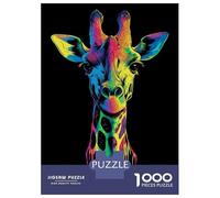 1000 Pieces Jigsaws Adults Puzzles Gifts Pop Art Rainbow Giraffe Jigsaws for Adults Fun Games For Family Fun Great Gift for Gaming 52x38cm/1000pcs
