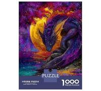 1000 Pieces Jigsaws Adults Puzzles Gifts Purple Dragon by The Sea Jigsaw Puzzle Brain Teaser Game Precision Cutting Educational Challenge 38x26cm/1000pcs