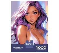 1000 Pieces Jigsaws Adults Puzzles Gifts Purple Haired Sexy Beauty Puzzles for Adults Fun Games Staycation Kill Time Birthday Present, Gifts, 70x50cm/1000pcs