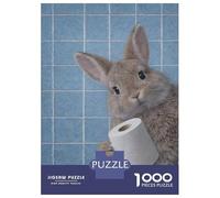 1000 Pieces Jigsaws Adults Puzzles Gifts Rabbit Holding Toilet Paper Puzzles for Adults Brain Teaser Game Analysis And Logic Birthday Present, Gifts, 70x50cm/1000pcs