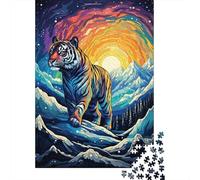 1000 Pieces Jigsaws Adults Puzzles Gifts Rainbow Tiger Mountain Scene Jigsaw Puzzle Brain Teaser Game Precision Cutting Educational Challenge 70x50cm/1000pcs
