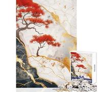 1000 Pieces Jigsaws Adults Puzzles Gifts Red Gold Decor Educational Game Staycation Kill Time Home Decoration Toys for Is Ideal As A Gifts (38X52CM)