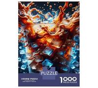 1000 Pieces Jigsaws Adults Puzzles Gifts Refreshing Iced Coffee Art Print Puzzles for Adults Toy Wall Decor Perfect Decoration Challenging To Complete 52x38cm/1000pcs