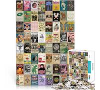 1000 Pieces Jigsaws Adults Puzzles Gifts “Retro stitching poster” Made of wood,Suitable for ages 14 and up Each piece is unique - Fun and challenging game for the whole family Birthday present。