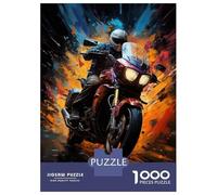 1000 Pieces Jigsaws Adults Puzzles Gifts Ride Like The Wind Motorcycle Art Print Jigsaws for Adults DIY Toys Enhance Memory Gifts for Friends And Family 38x26cm/1000pcs