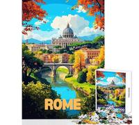 1000 Pieces Jigsaws Adults Puzzles Gifts Rome Cityscape Fun Games Pattern Assembly Toy Wall Decor for Is Ideal As A Gifts (38x52cm)