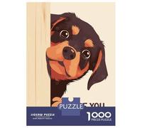 1000 Pieces Jigsaws Adults Puzzles Gifts Rottweiler Peeking Are You Pooping Jigsaw Puzzle Fun Games For Family Fun Gifts for Friends And Family 70x50cm/1000pcs