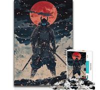 1000 Pieces Jigsaws Adults Puzzles Gifts Samurai Under Blood Moon Wall Decoration Brain Teaser Game Suitable for Ages 14 And Up (size 38x26cm)