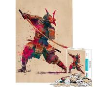 1000 Pieces Jigsaws Adults Puzzles Gifts Samurai Warrior Watercolor Art Help The Brain Exercise But Fun And Humorous Educational Game for Age 14+ Game (38x26cm)