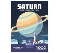 1000 Pieces Jigsaws Adults Puzzles Gifts Saturn Space Exploration Party Jigsaw Puzzle Anti-Stress Toys Difficult Challenge Birthday Present, Gifts, 70x50cm/1000pcs