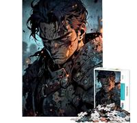 1000 Pieces Jigsaws Adults Puzzles Gifts Scarred Crimson Warrior with Glowing Red Eyes Fun at Home Activities, Pattern Assembly DIY Toys for 14+ Puzzle Game Offered (38x52cm)