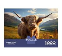 1000 Pieces Jigsaws Adults Puzzles Gifts Scottish Highland Cow Jigsaw Puzzle Relaxing Games Difficult Hard Birthday Present, Gifts, 70x50cm/1000pcs
