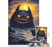 1000 Pieces Jigsaws Adults Puzzles Gifts Sea Monster Attack Family Game Staycation Kill Time Educational Toy for Is Ideal As A Gifts (75X50CM)
