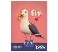 1000 Pieces Jigsaws Adults Puzzles Gifts Seagull with Cookie And Mine Text Puzzle for Adults Relax Games Hand Speed Race Birthday Present, Gifts, 52x38cm/1000pcs
