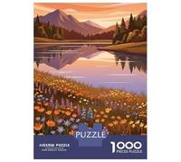 1000 Pieces Jigsaws Adults Puzzles Gifts Serene Mountain Lake at Sunset Puzzles for Adults DIY Toys Home Decoration Gifts for Friends And Family 38x26cm/1000pcs