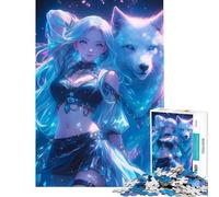 1000 Pieces Jigsaws Adults Puzzles Gifts Sexy Neon Girl And Wolf Help The Brain Exercise But Fun And Humorous Educational Game for Age 14+ Game (50x75cm)