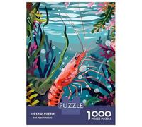 1000 Pieces Jigsaws Adults Puzzles Gifts Shrimp Underwater Puzzles for Adults Toy Wall Decor Perfect Decoration Challenging To Complete 38x26cm/1000pcs