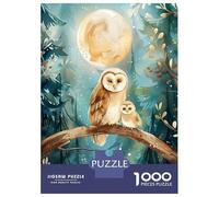 1000 Pieces Jigsaws Adults Puzzles Gifts Silent Branch - Twilight Owls Boho Woodland Nursery Cute Animal Print Jigsaw Puzzle Fun Games For Family Fun Gifts for Friends And Family 38x26cm/1000pcs