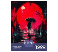 1000 Pieces Jigsaws Adults Puzzles Gifts Silhouette Under Red Moon Jigsaw for Adults Family Games A Work of Art Gifts for Friends And Family 52x38cm/1000pcs