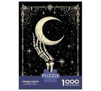 1000 Pieces Jigsaws Adults Puzzles Gifts Skeleton Hand Holding Moon Jigsaw Puzzle Fun Games For Family Fun Gifts for Friends And Family 38x26cm/1000pcs