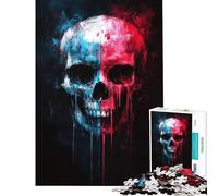 1000 Pieces Jigsaws Adults Puzzles Gifts Skull Drip Art Jigsaw Brain Teaser Game Staycation Kill Time Birthday Present, Gifts, (Size 38x52cm)