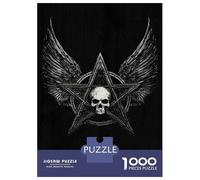1000 Pieces Jigsaws Adults Puzzles Gifts Skull Pentagram Wings Puzzle for Adults Hands-on Game Analysis And Logic Challenging To Complete 70x50cm/1000pcs