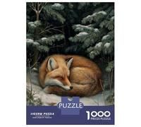 1000 Pieces Jigsaws Adults Puzzles Gifts Sleeping Fox in Winter Forest Puzzle for Adults Relax Games For Family Fun Gifts for Friends And Family 70x50cm/1000pcs