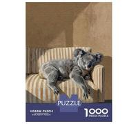 1000 Pieces Jigsaws Adults Puzzles Gifts Sleeping Koala on Striped Couch Adult Jigsaw Puzzle Relax Games Analysis And Logic Birthday Present, Gifts, 70x50cm/1000pcs