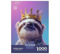 1000 Pieces Jigsaws Adults Puzzles Gifts Sloth King Puzzles for Adults Family Games Pattern Assembly Educational Challenge 52x38cm/1000pcs