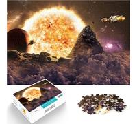 1000 Pieces Jigsaws Adults Puzzles Gifts Space Planet Fantasy Sun Made of cardboard,Suitable for people aged 14 and above educational learning A work of art。size:38x52cm/14.96x20.47inch