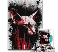 1000 Pieces Jigsaws Adults Puzzles Gifts Sphynx Cat Portrait Wall Decoration Brain Teaser Game Suitable for Ages 14 And Up (size 38x26cm)