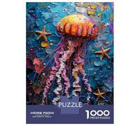 1000 Pieces Jigsaws Adults Puzzles Gifts Squid Seastar Painting Puzzle for Adults Relax Games For Family Fun Gifts for Friends And Family 52x38cm/1000pcs